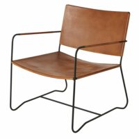 Fauteuil en cuir marron Kaoma Maisons du Monde