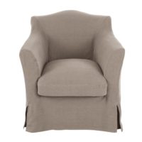 Fauteuil en lin beige ficelle effet vieilli Anaelle Maisons du Monde