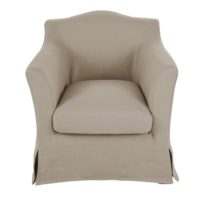 Fauteuil en lin froissé beige ficelle Anaelle Maisons du Monde