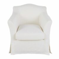 Fauteuil en lin froissé blanc Anaelle Maisons du Monde