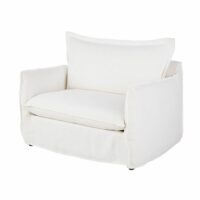 Fauteuil en lin froissé blanc Barcelone Maisons du Monde