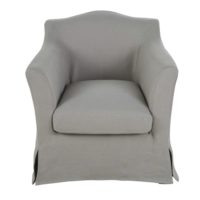 Fauteuil en lin froissé gris clair Anaelle Maisons du Monde