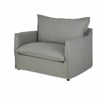 Fauteuil en lin froissé gris clair Barcelone Maisons du Monde