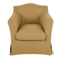 Fauteuil en lin froissé ocre Anaelle Maisons du Monde