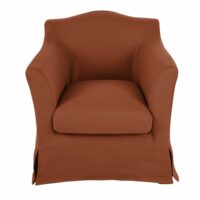 Fauteuil en lin froissé terracotta Anaelle Maisons du Monde