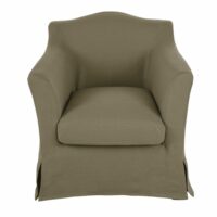 Fauteuil en lin froissé vert kaki Anaelle Maisons du Monde