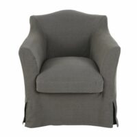 Fauteuil en lin gris effet vieilli Anaelle Maisons du Monde