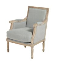 Fauteuil en lin lavé gris clair Casanova Maisons du Monde