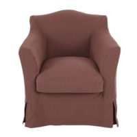 Fauteuil en lin rouge rhubarbe effet vieilli Anaelle Maisons du Monde