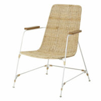 Fauteuil en rotin tressé et métal blanc Pacific Maisons du Monde