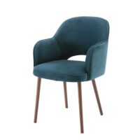 Fauteuil en velours bleu pétrole Sacha Maisons du Monde