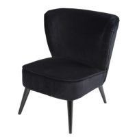 Fauteuil en velours et bouleau noir Palm Maisons du Monde