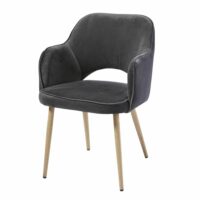 Fauteuil en velours gris Sacha Maisons du Monde