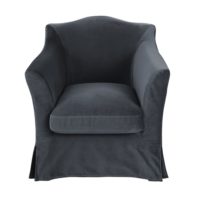 Fauteuil en velours gris anthracite Anaelle Maisons du Monde