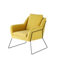 Fauteuil en velours jaune moutarde Jasper Maisons du Monde