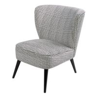 Fauteuil en velours motifs noirs et blancs Palm Maisons du Monde