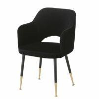 Fauteuil en velours noir Sacha Maisons du Monde