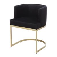 Fauteuil en velours noir et métal coloris laiton Requiem Maisons du Monde