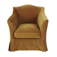 Fauteuil en velours ocre Anaelle Maisons du Monde