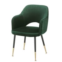 Fauteuil en velours vert foncé Sacha Maisons du Monde