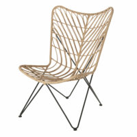 Fauteuil papillon de jardin en résine imitation rotin et métal noir Gili Maisons du Monde