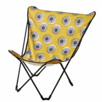 Fauteuil papillon de jardin pliant en métal noir et toile jaune imprimée Sphynx Maisons du Monde