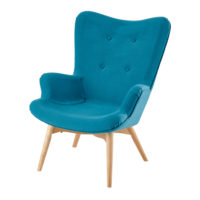 Fauteuil style scandinave bleu pétrole Iceberg Maisons du Monde