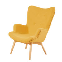 Fauteuil style scandinave jaune Iceberg Maisons du Monde