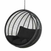 Fauteuil suspendu de jardin en résine noire Calypso Maisons du Monde