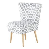 Fauteuil vintage en coton à motifs gris et blancs Scandinave Maisons du Monde