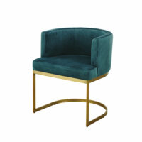 Fauteuil vintage en velours bleu canard Requiem Maisons du Monde