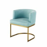 Fauteuil vintage en velours bleu turquoise Requiem Maisons du Monde