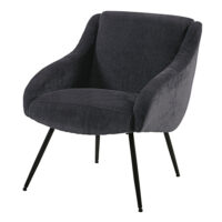 Fauteuil vintage en velours gris et métal Joyce Maisons du Monde