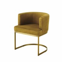 Fauteuil vintage en velours jaune moutarde Requiem Maisons du Monde