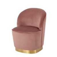 Fauteuil vintage en velours rose poudré Aglaé Maisons du Monde