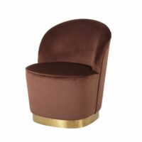 Fauteuil vintage en velours terracotta Aglaé Maisons du Monde