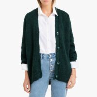 Gilet col V en grosse maille Vert Foncé;Noir;Marron LA REDOUTE COLLECTIONS