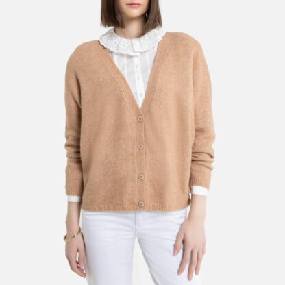 Gilet coupe ample maille mousseuse Camel Clair LA REDOUTE COLLECTIONS