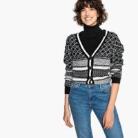 Gilet jacquard bicolore Noir/Blanc LA REDOUTE COLLECTIONS