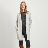 Gilet long Gris Clair Chiné;Noir;Rouge - Tawny Port Vila