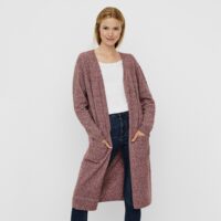 Gilet long sans fermeture Bordeaux Vero Moda