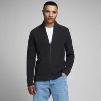 Gilet zippé en maille Jcopine Bleu Marine jack & jones