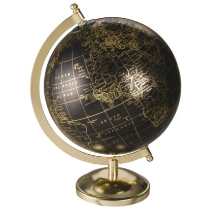 Globe terrestre carte du monde noir et doré Maisons du Monde