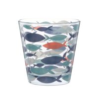 Gobelet en verre motifs poissons multicolores Maisons du Monde