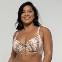 Haut de maillot de bain Mamba Beige/Imprimé Serpent Dorina