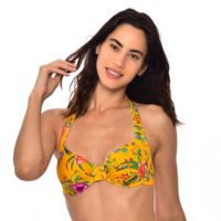 Haut de maillot de bain à balconnet Robo Aroha Jaune Curry banana moon