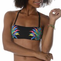 Haut de maillot de bain bandeau Bando Colada Noir/Imprimé banana moon