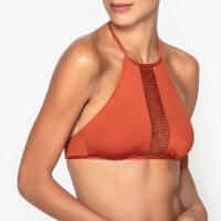 Haut de maillot de bain bandeau Noir;Orange Terracotta LA REDOUTE COLLECTIONS