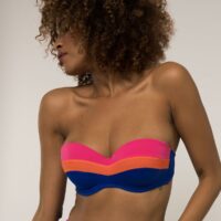 Haut de maillot de bain bandeau Vallarta Rose Orange Dorina