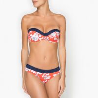 Haut de maillot de bain bandeau à fleurs Imprimé Fond Rouge LA REDOUTE COLLECTIONS